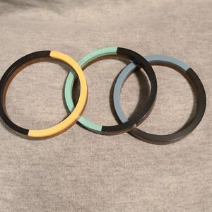 Wood Color-Block Bangles